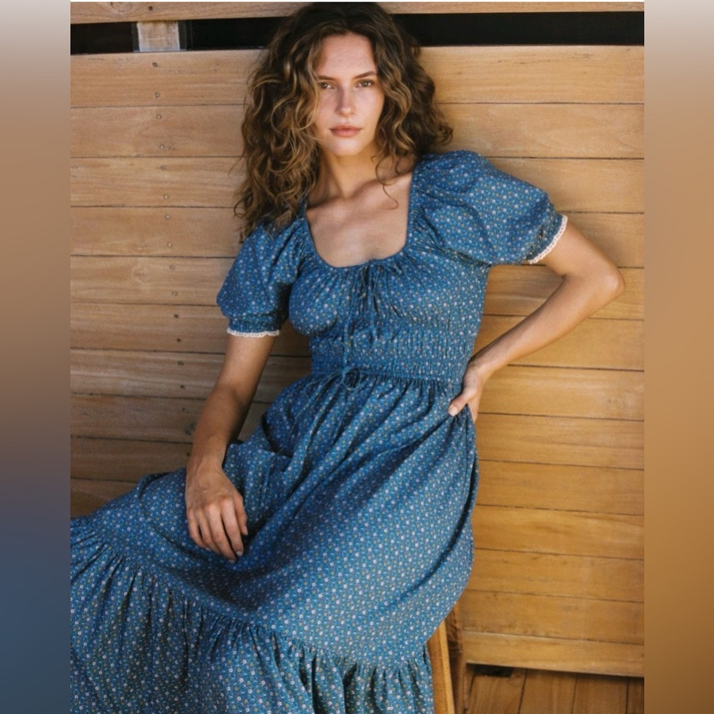 ISO Christy Dawn Brynne dress in Essence Blue in XS